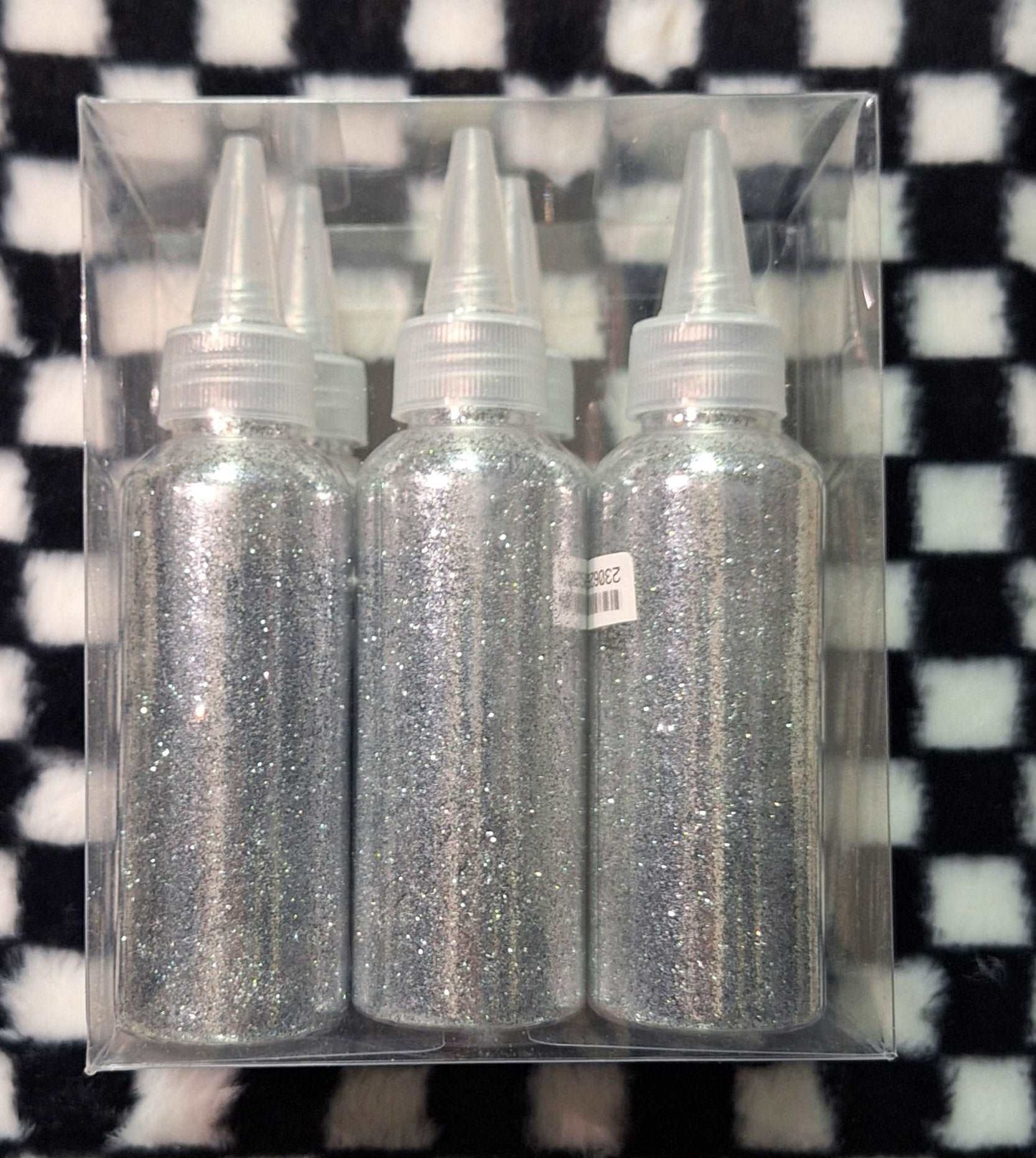 6pc Silver Glitter Set