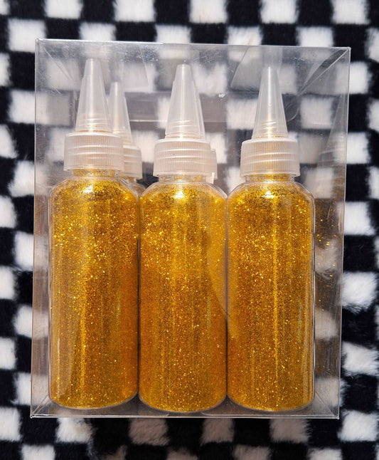 6pc Gold Glitter Set