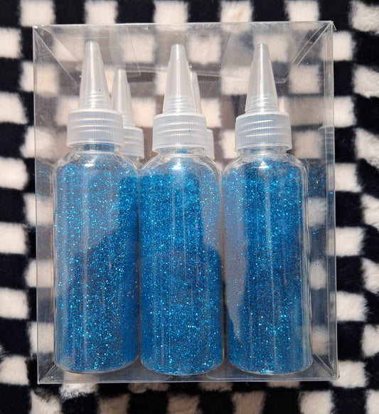 6pc Blue Glitter Set