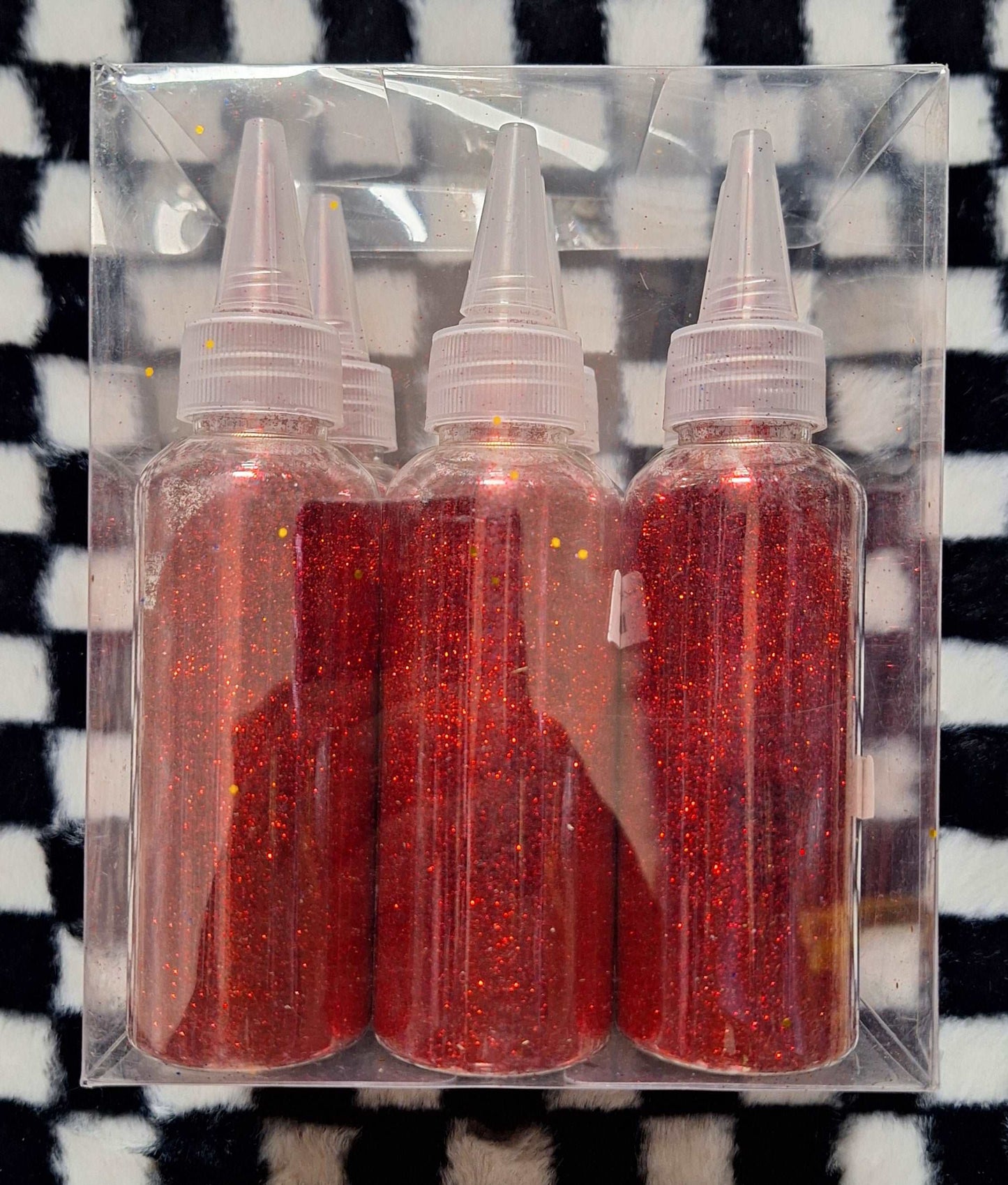 6pc Red Glitter Set