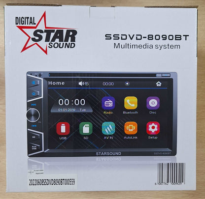 Digital Star Sound Car Multimedia Double Din 6.2-inch Display with Bluetooth System