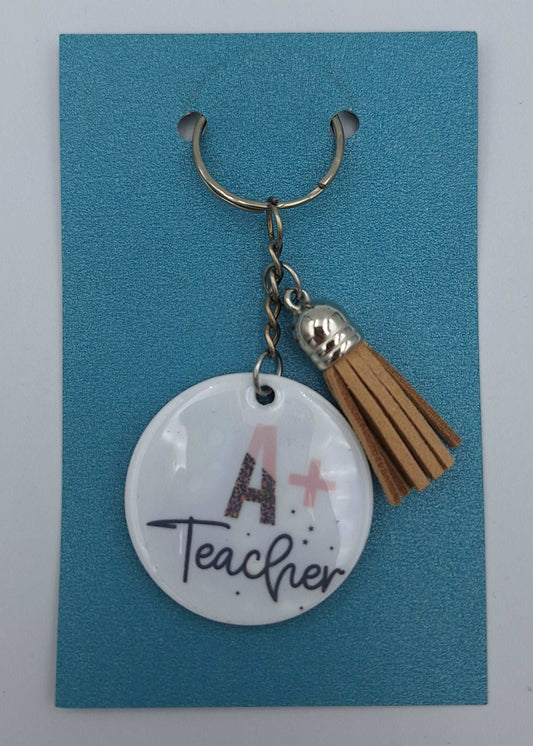 Custom-made A+ Teacher Keyring