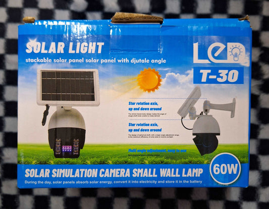 60w IP Camera Look alike LED Solar Charged Flood Light with Solar Panel