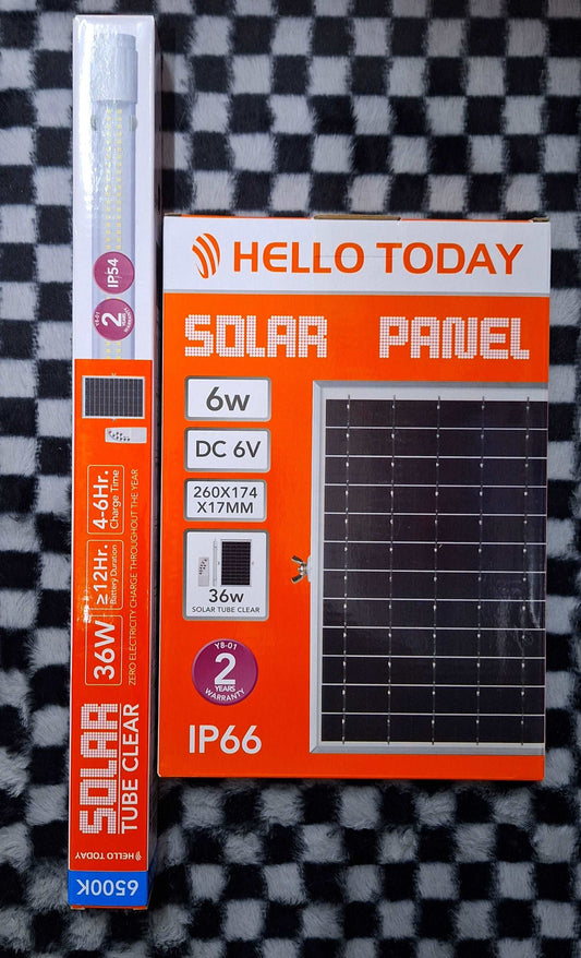 Hello Today 36w Solar Tube Light With Panel - Clear 0.36m