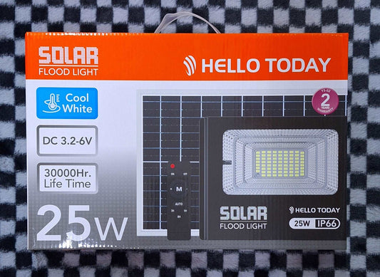 Hello Today Remote Controlled 25w Solar Outdoor Flood Light