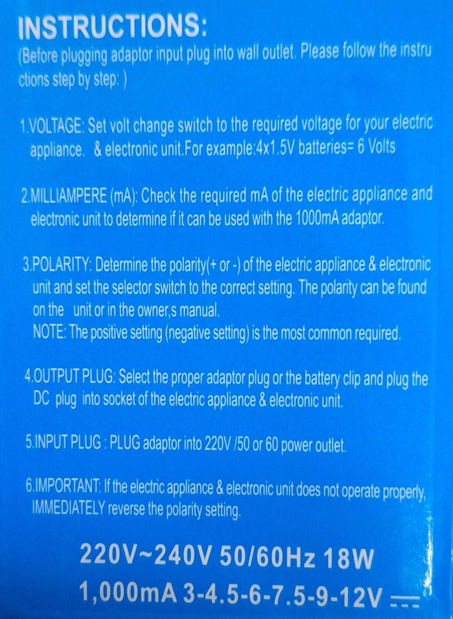 Jiageng AC.DC Adaptor With Manual Voltage Adjustment