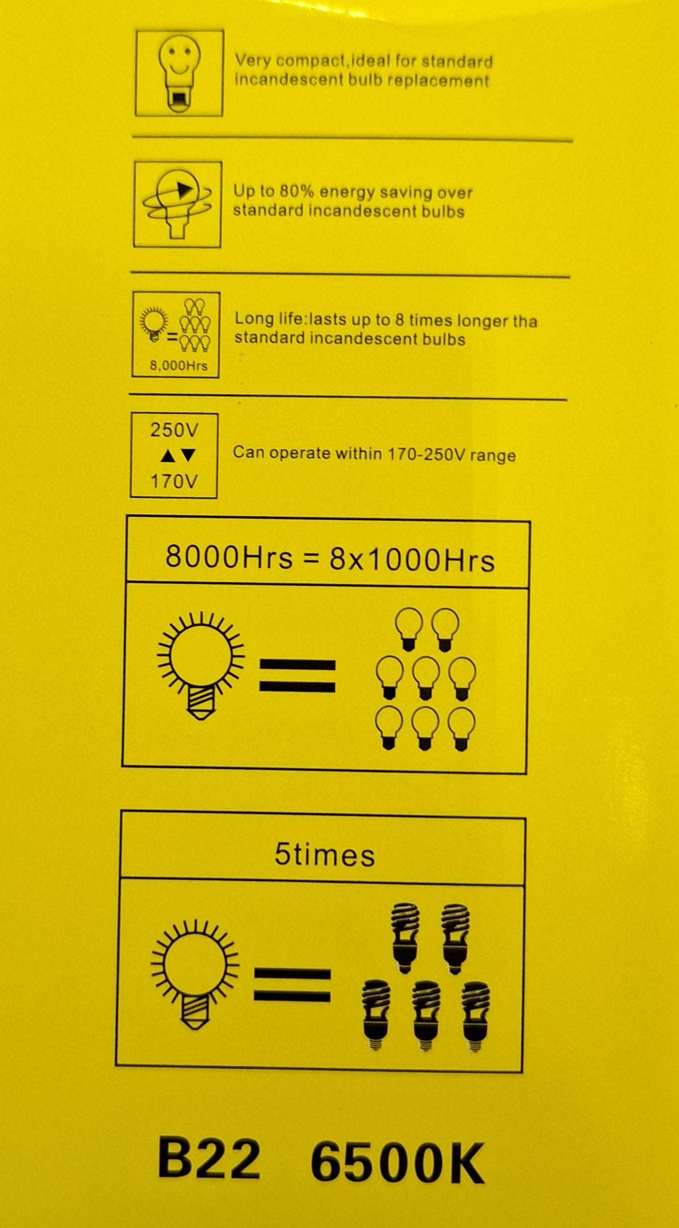 Andowl Rechargeable 20w B22 LED Bulb