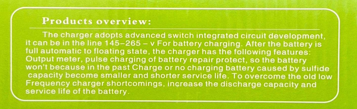 Aoits Lead-Acid Intelligent Pulse Battery Charger - 12V 2A