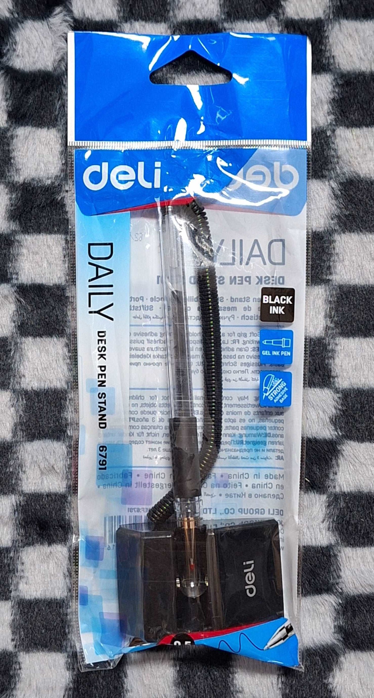 Black Desk Gel Ink Pen With Stand - 0.5mm