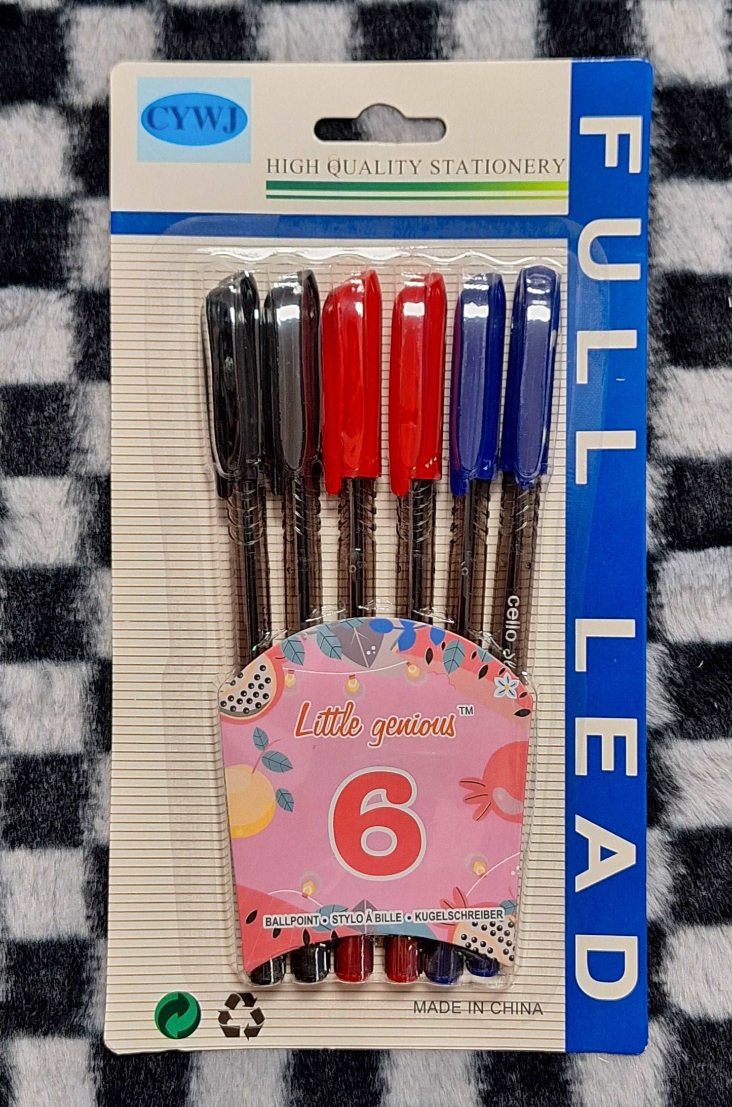 Multicolored Ballpoint Pens - 6pc