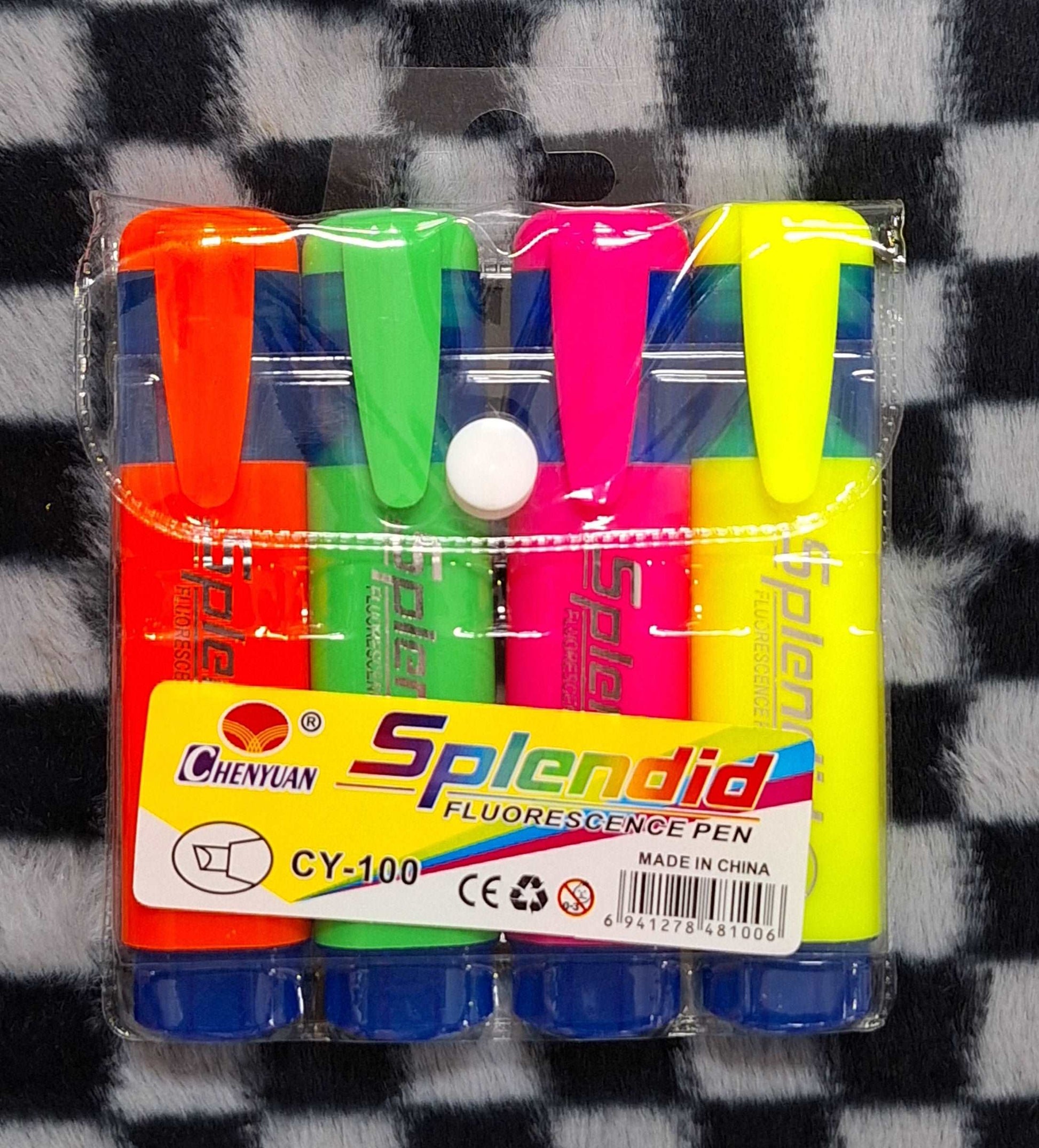 4pc Multicolored Highlighter Set