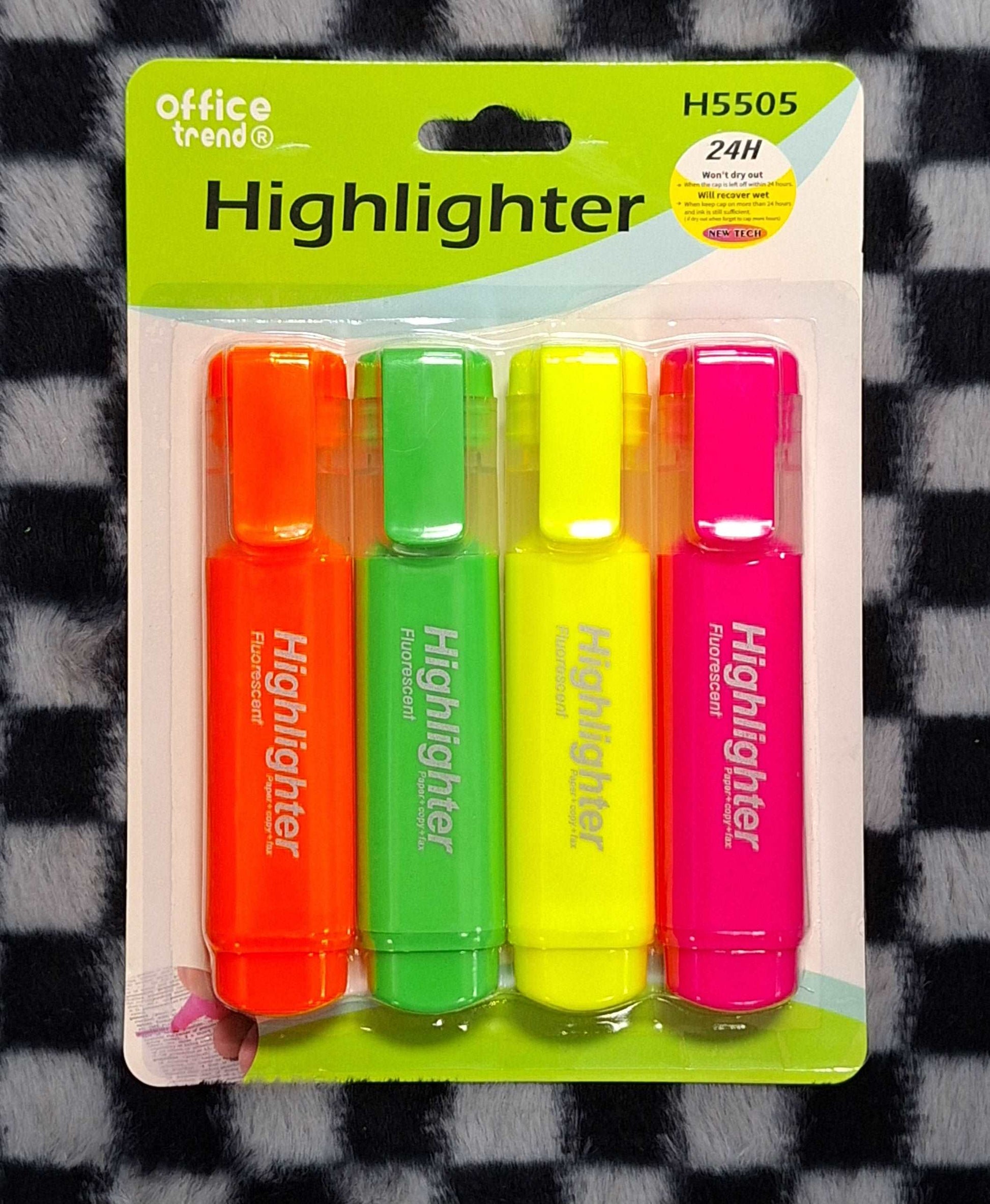 4pc Multicolored Highlighter Set