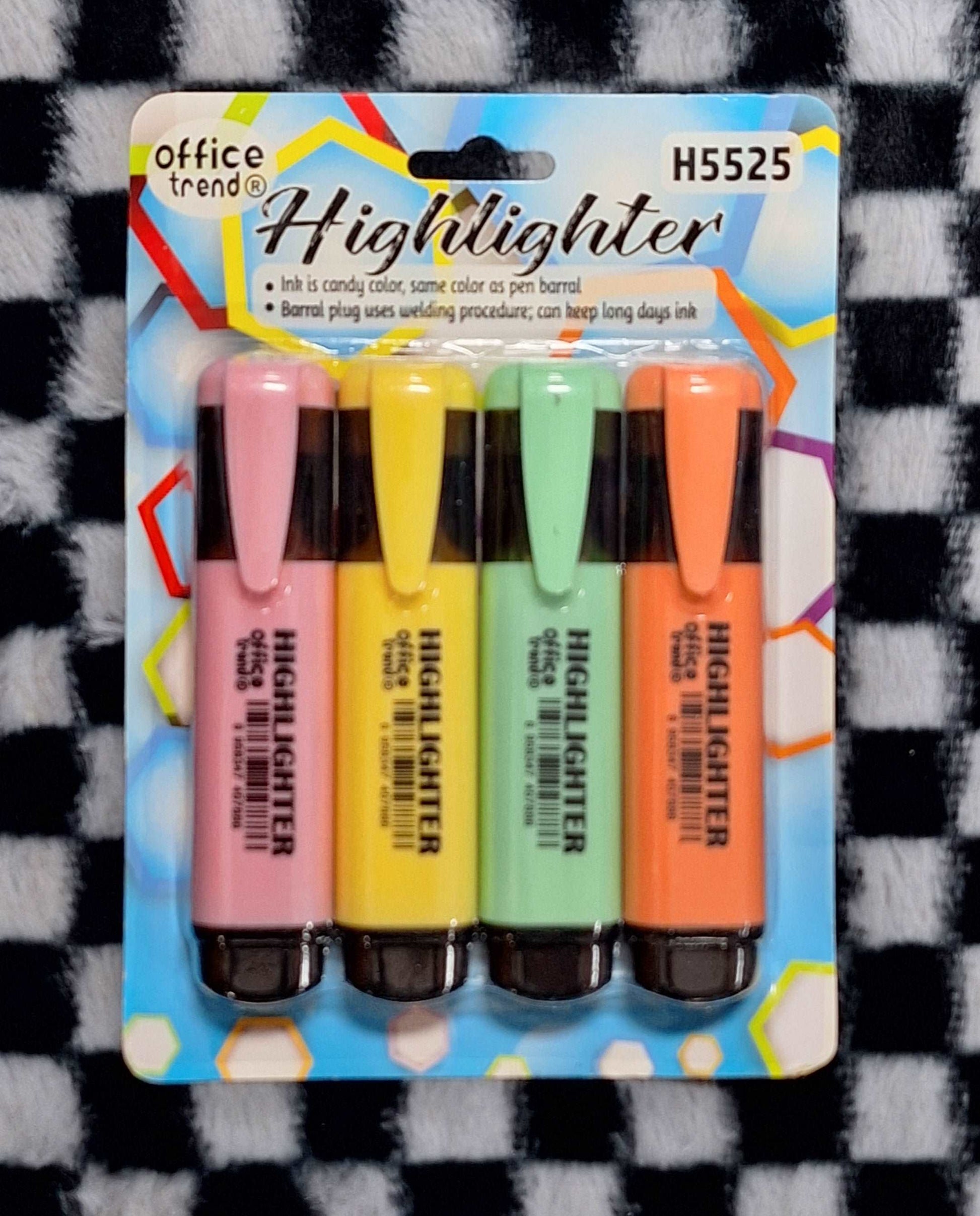 4pc Light Multicolored Highlighter Set