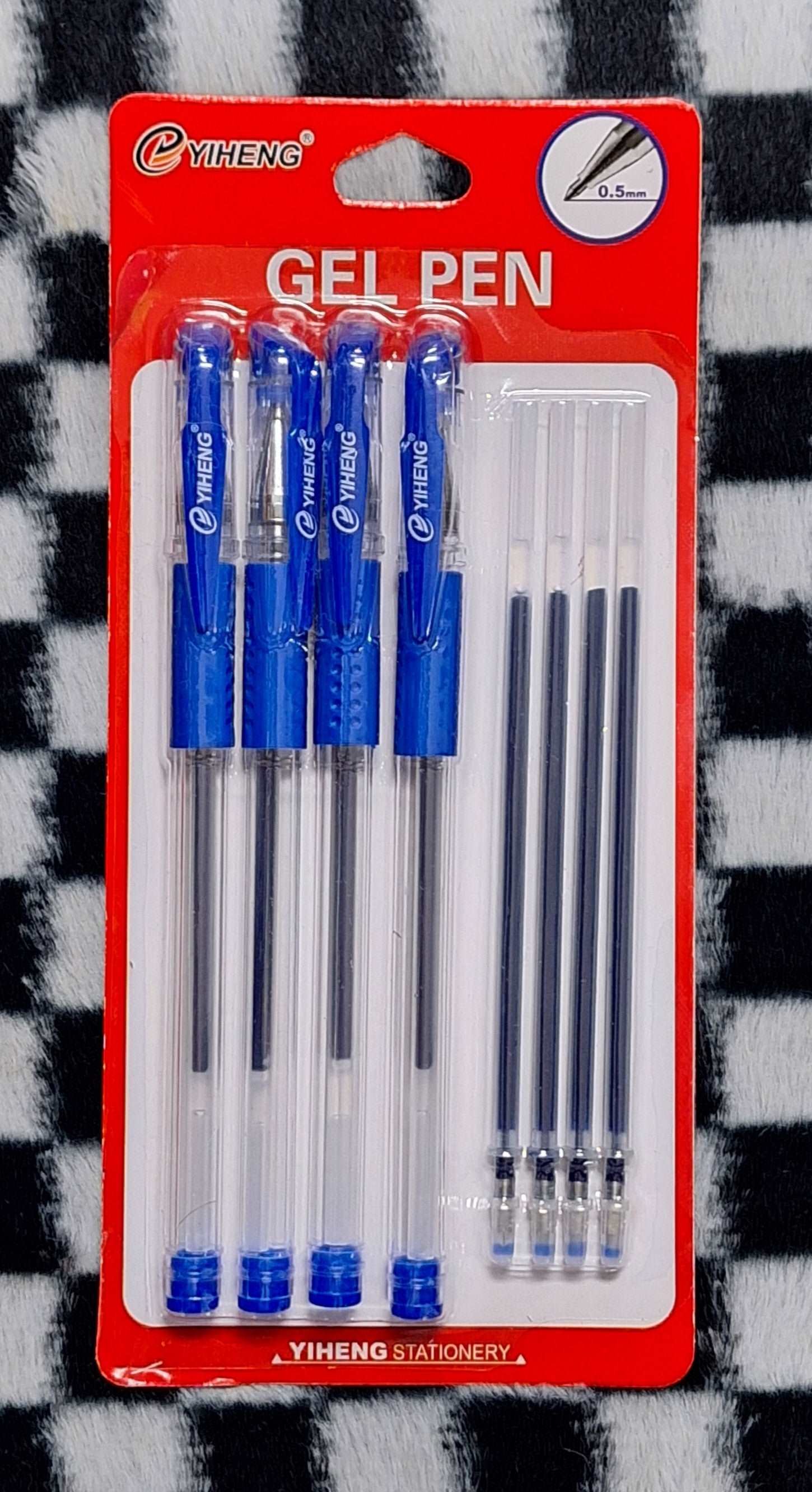 4pc Blue Gel Pens With 4 Refills