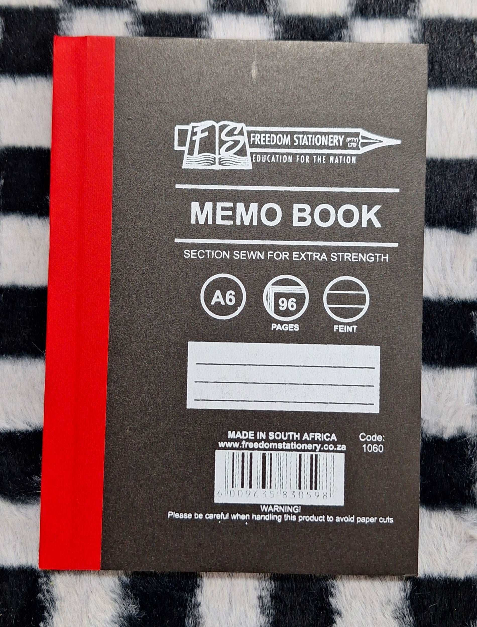 A6 Memo Book - 96 pages (Feint)