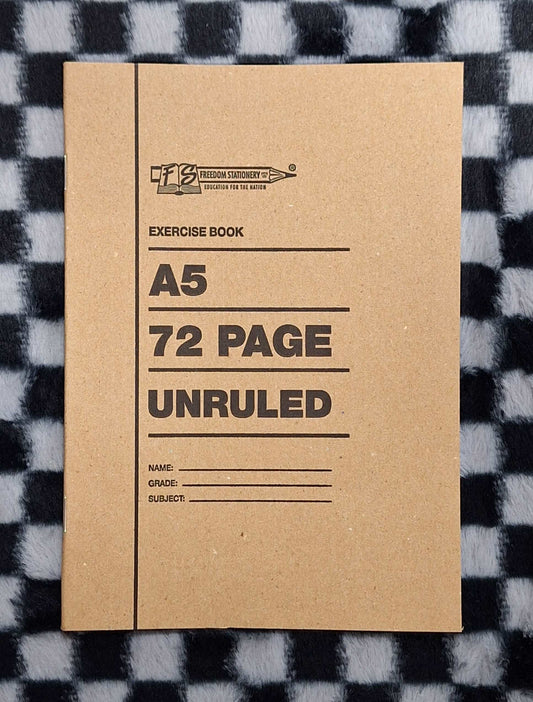 A5 Unruled Exercise Book - 72 Pages