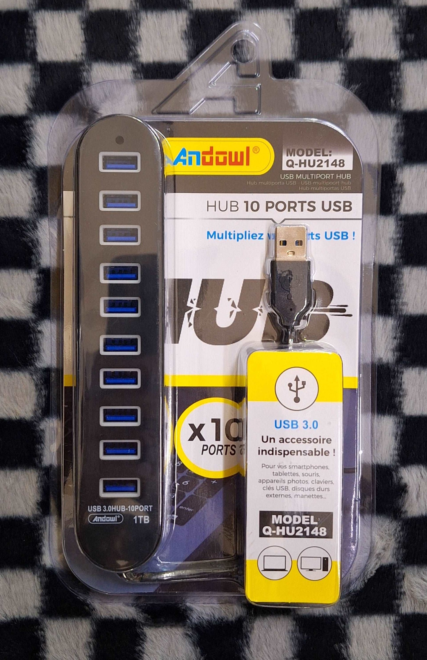 Andowl 10 Port USB 3.0 Hub