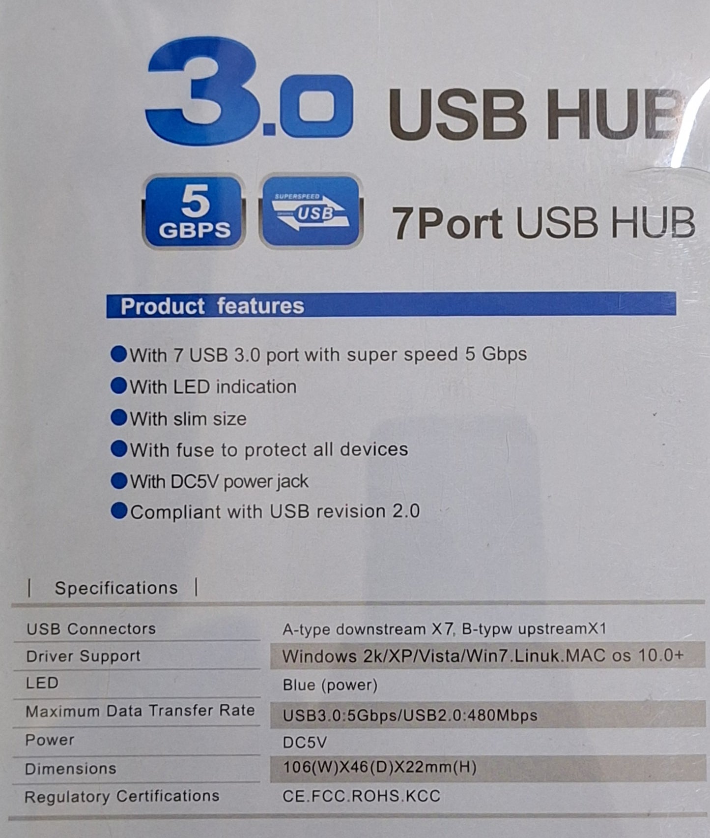 Type C 3.0 USB Hub - 7 Ports