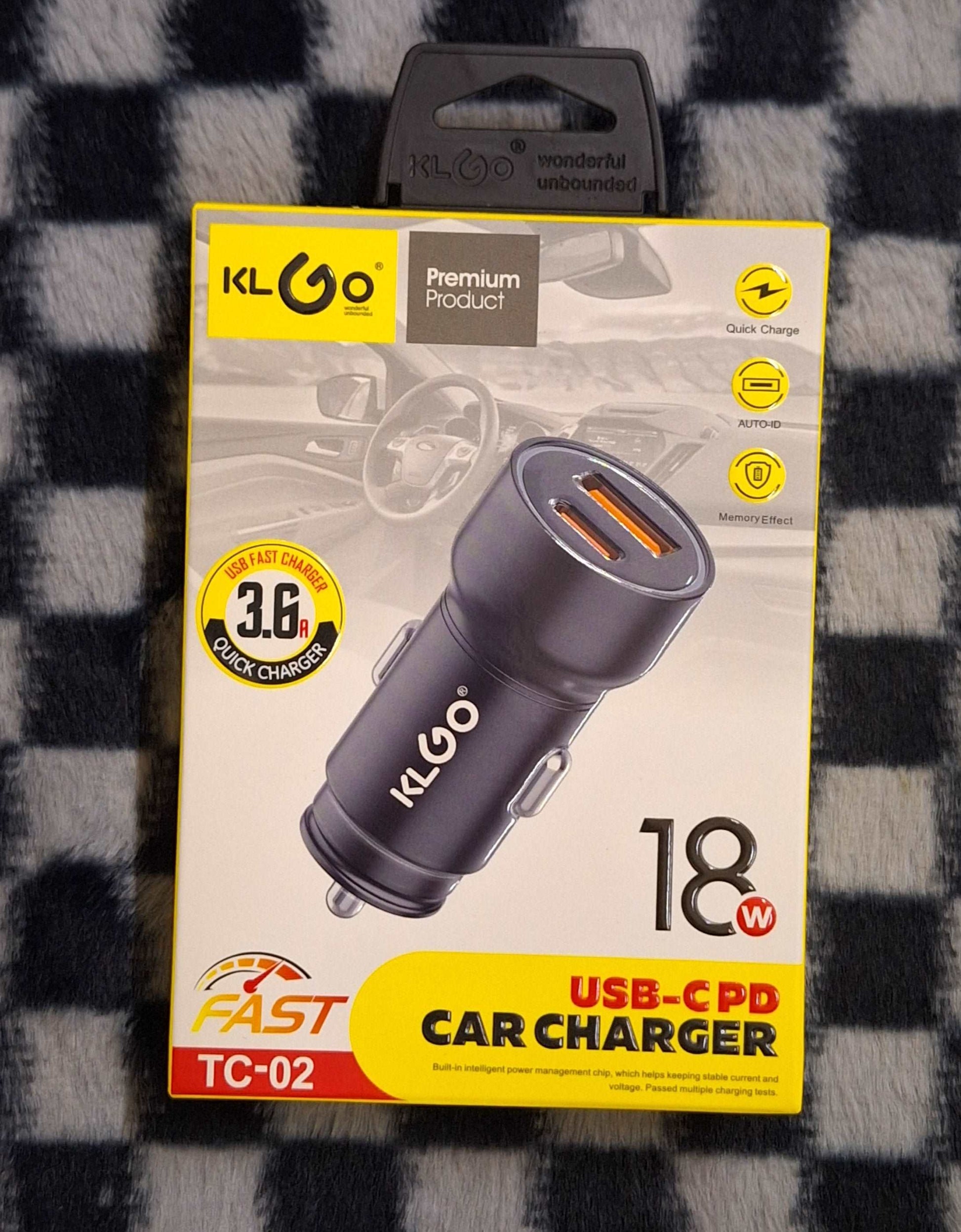 2 Port Car Charger - USB + Type C USB