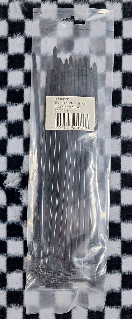 5x250mm Cable Ties - 50pcs