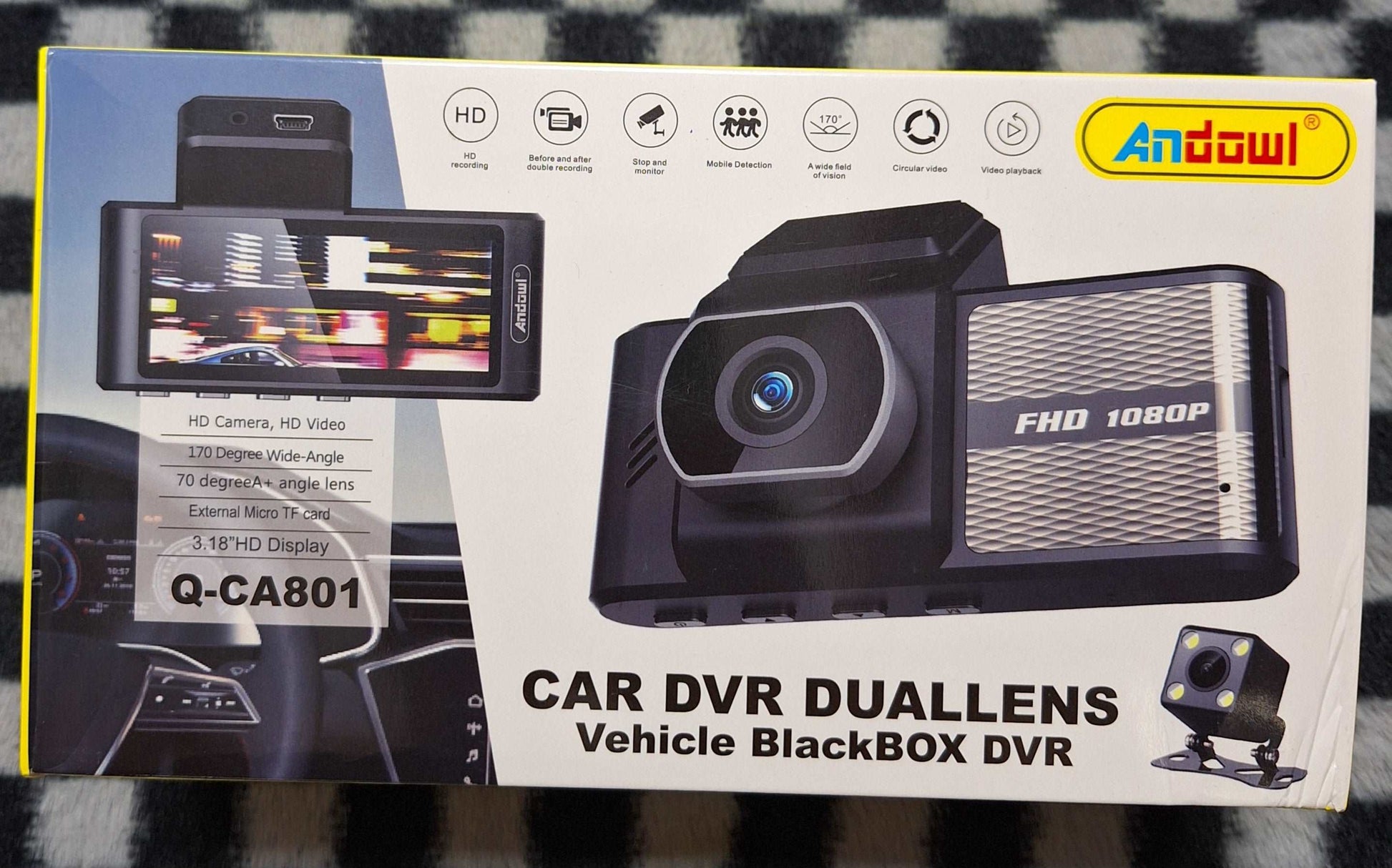 Dual Lens Super HD Vehicle Dash Cam/ Black Box DVR