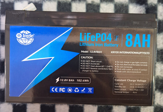 LifeP04 12.8V 8Ah Lithium Iron Battery