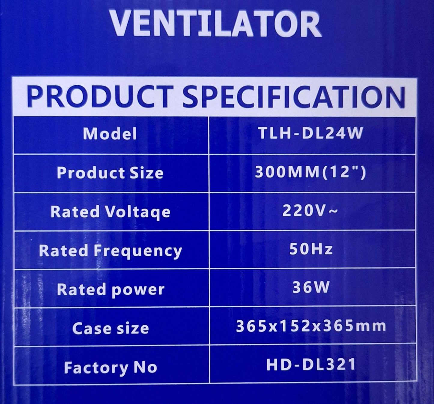 12" Inch 300mm Ventilator