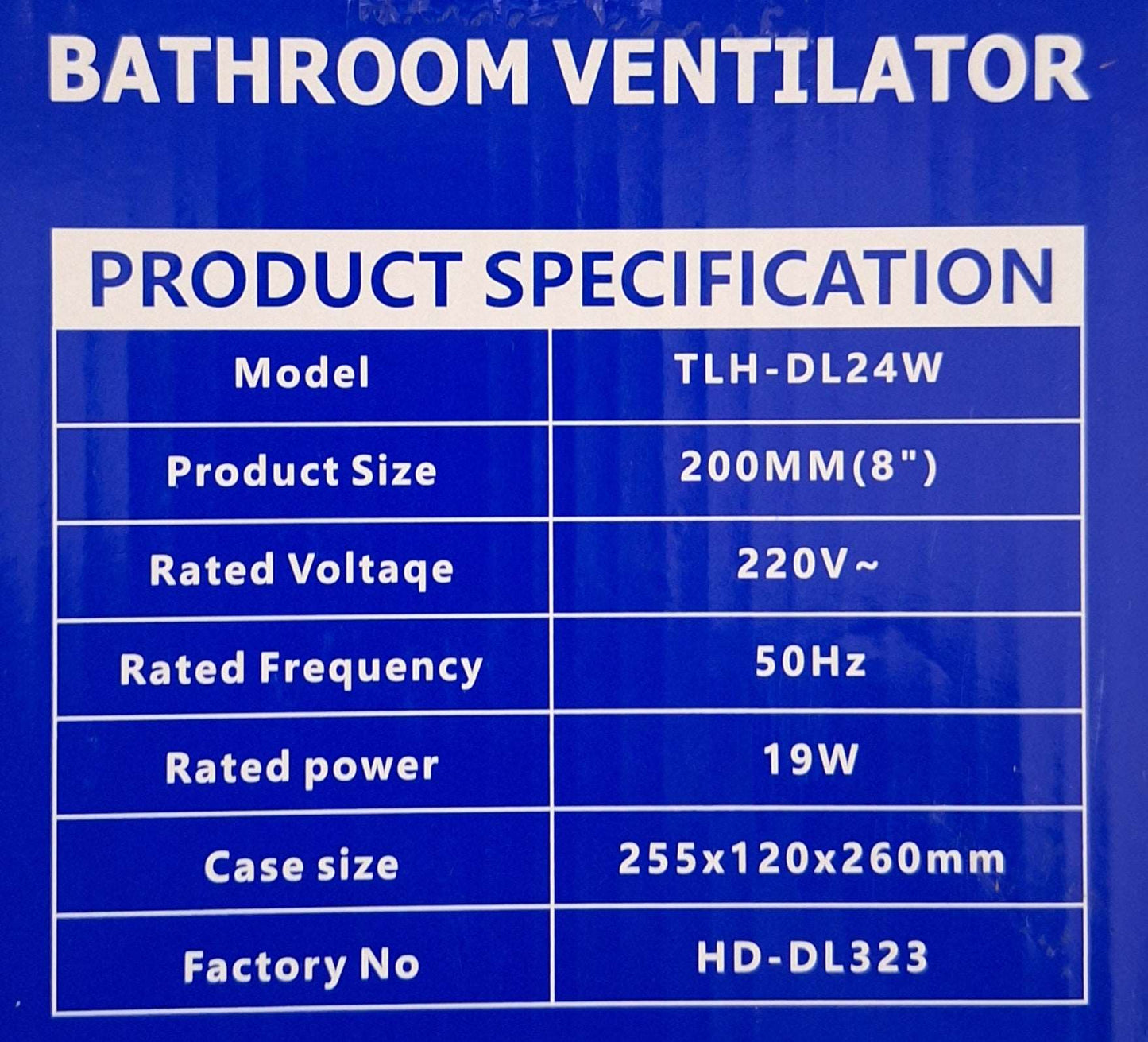 8" Inch 200mm Bathroom Ventilator