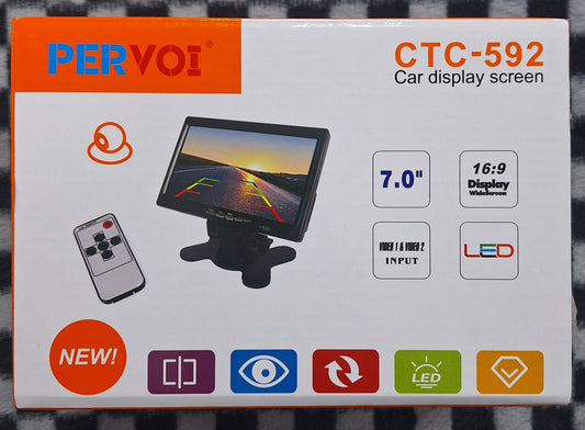 Pervoi 7 Inch 2 Channel TFT/LED AV Monitor – High-Resolution Display for Car Entertainment and Security Surveillance