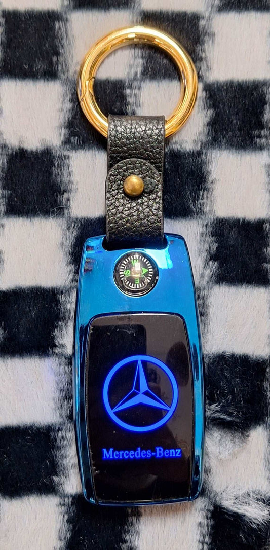 4 in 1 Rechargeable USB Lighter - Mercedes Logo - Torch, Lighter, Compass and Logo