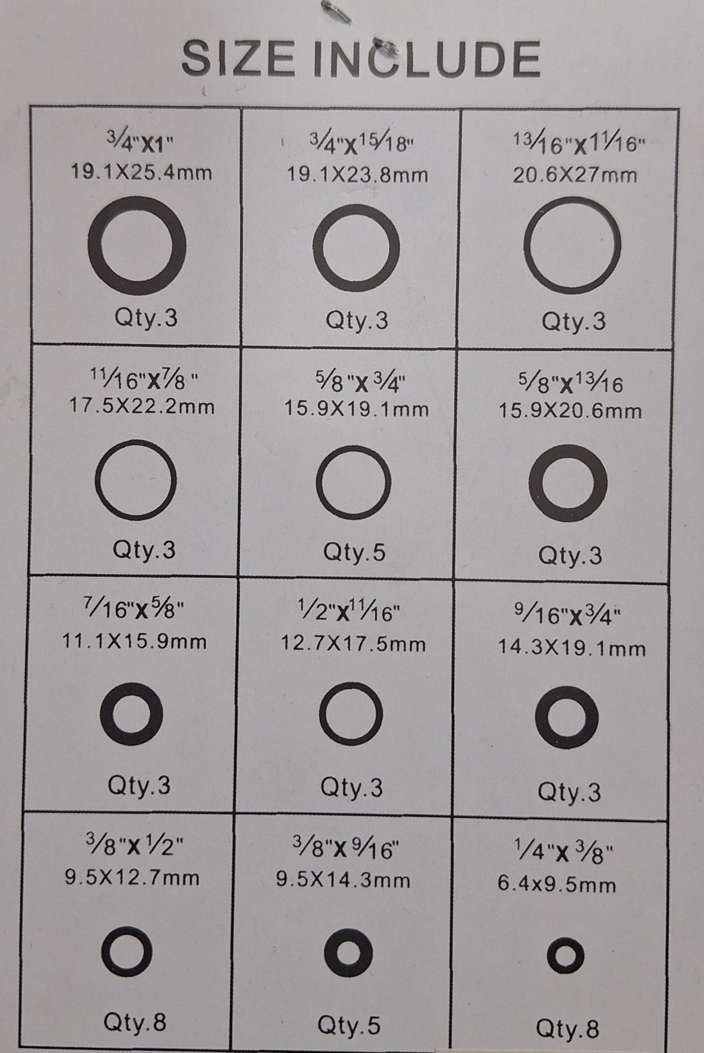 50pc Rubber O Ring Kit