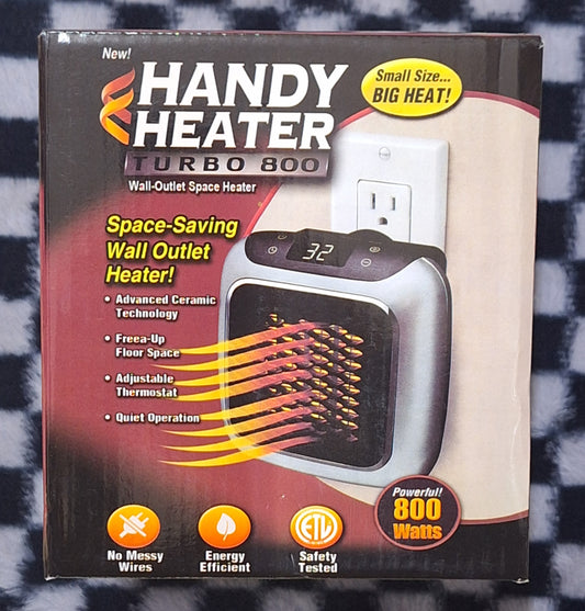 Handy Heater 800 Watts Wall Outlet Space Saving Heater