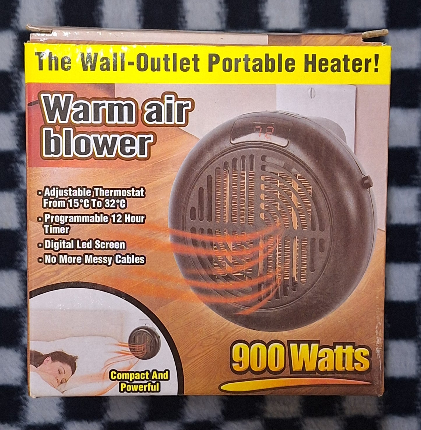 900 Watts Warm Air Wall Outlet Portable Heater