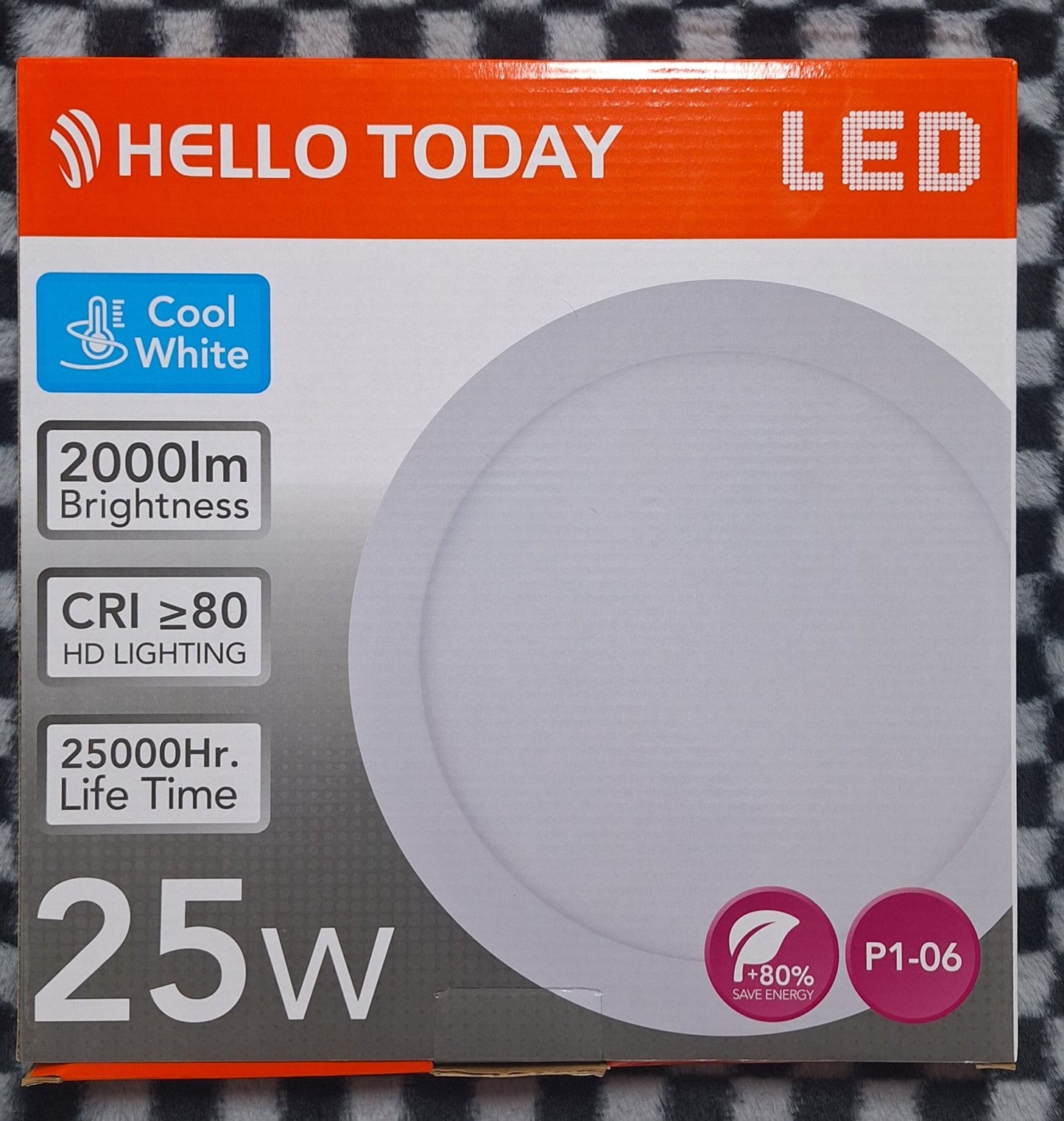 Hello Today 25W 6500k Round Panel Light - Cool White