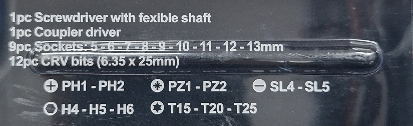 Shind 23pc 1/4 inch Screwdriver Bit Set