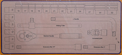 BEBONA 24pcs 1/2" Socket Set