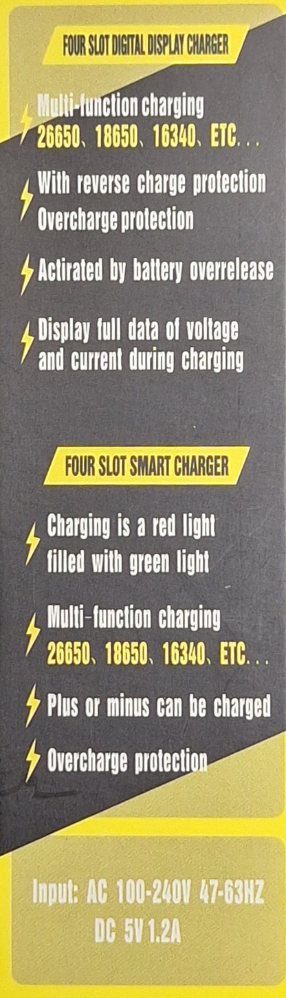 LED Screen 1 Slot Lithium Battery Charger - Output 4.2V 1200mA