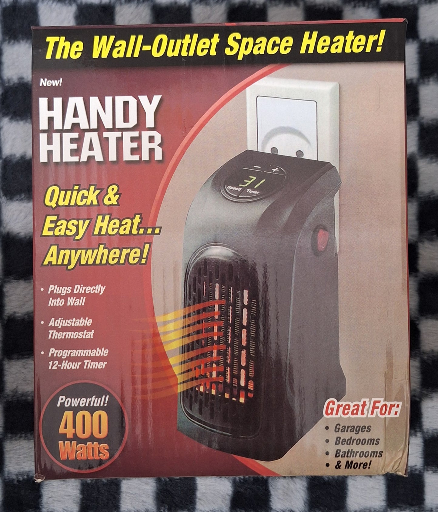 Handy Heater 400 Watts Wall Outlet Space Saving Heater