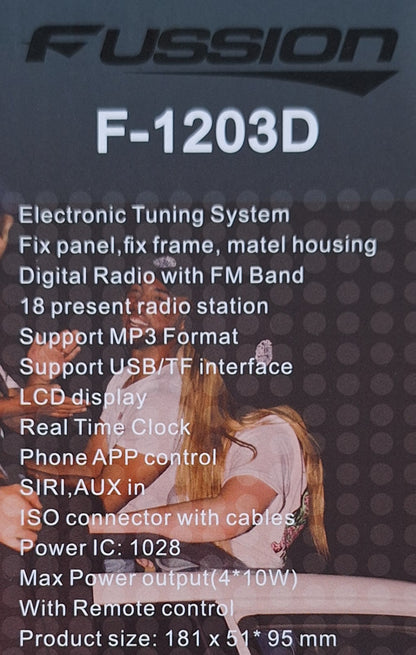 Fussion Multifunctional Bluetooth Car Radio with Remote