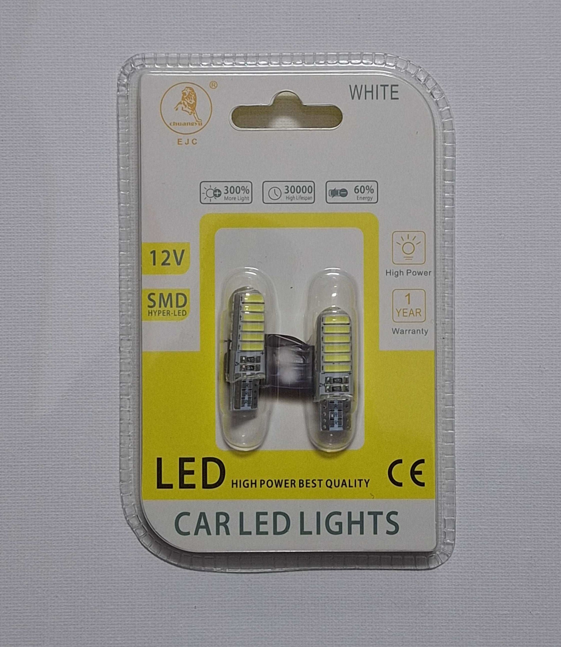 12V SMD Hyper LED Car Lights - T10 White