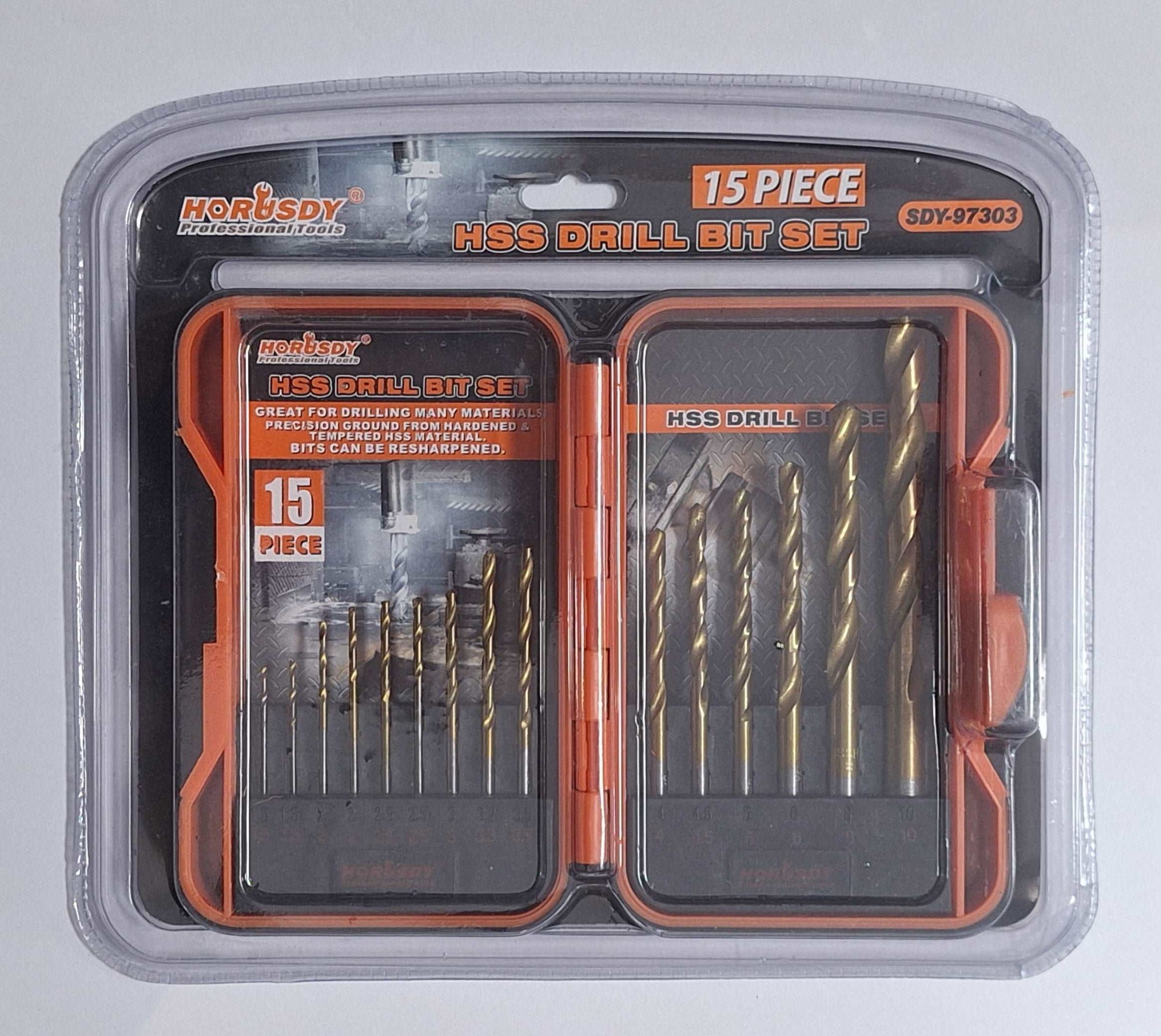 15pcs HSS Drill Bit Set