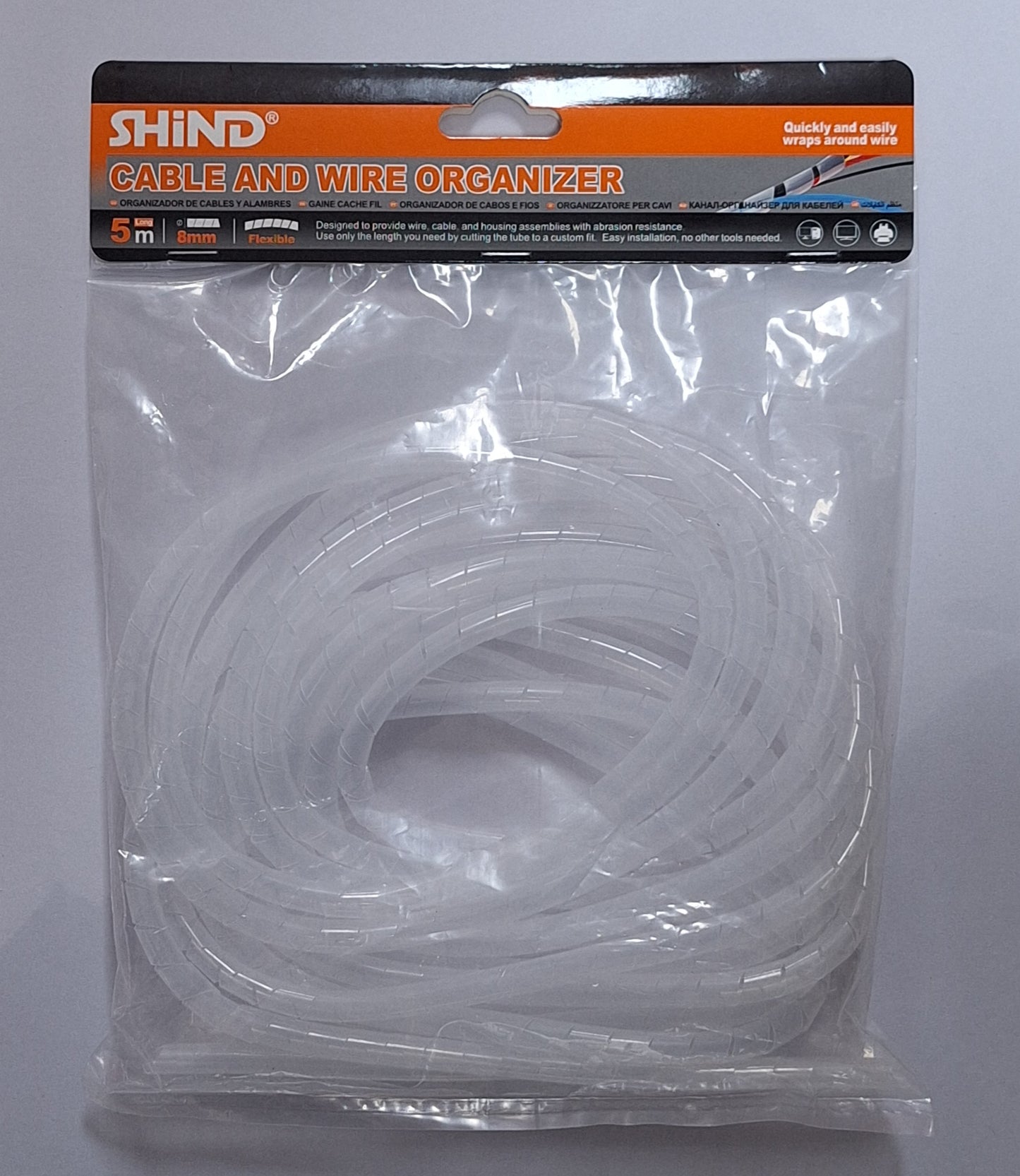 Shind Flexible Cable and Wire Organizer 8mm - 5m length