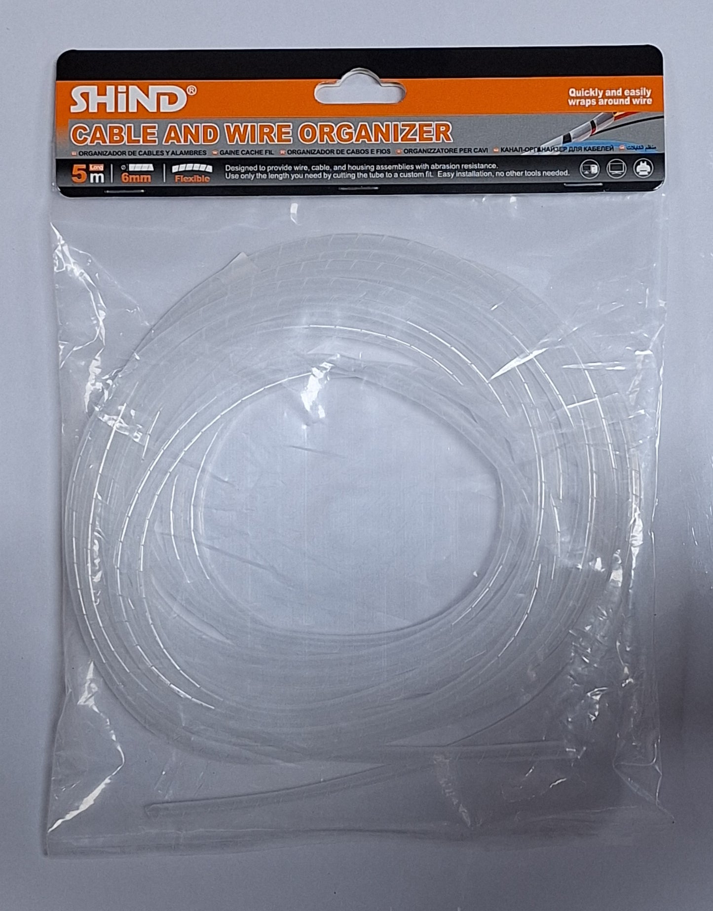 Shind Flexible Cable and Wire Organizer 6mm - 5m length