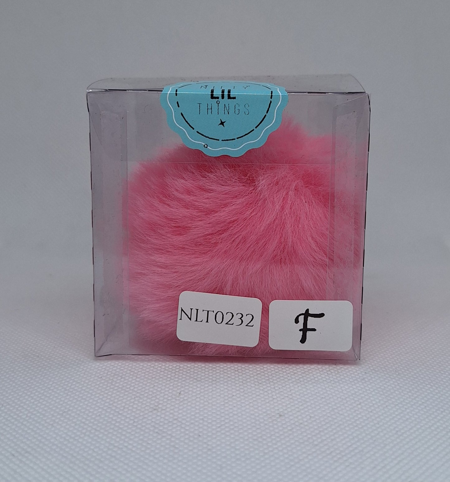 Custom Resin Letter Keychain With a Pink Pom Pom - F