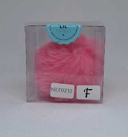 Custom Resin Letter Keychain With a Pink Pom Pom - F