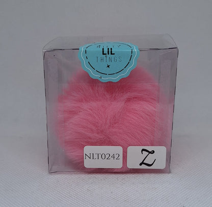 Custom Resin Letter Keychain With a Pink Pom Pom - Z