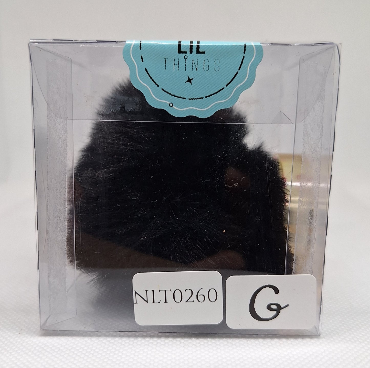 Custom Resin Letter Keychain With a Black Pom Pom - G