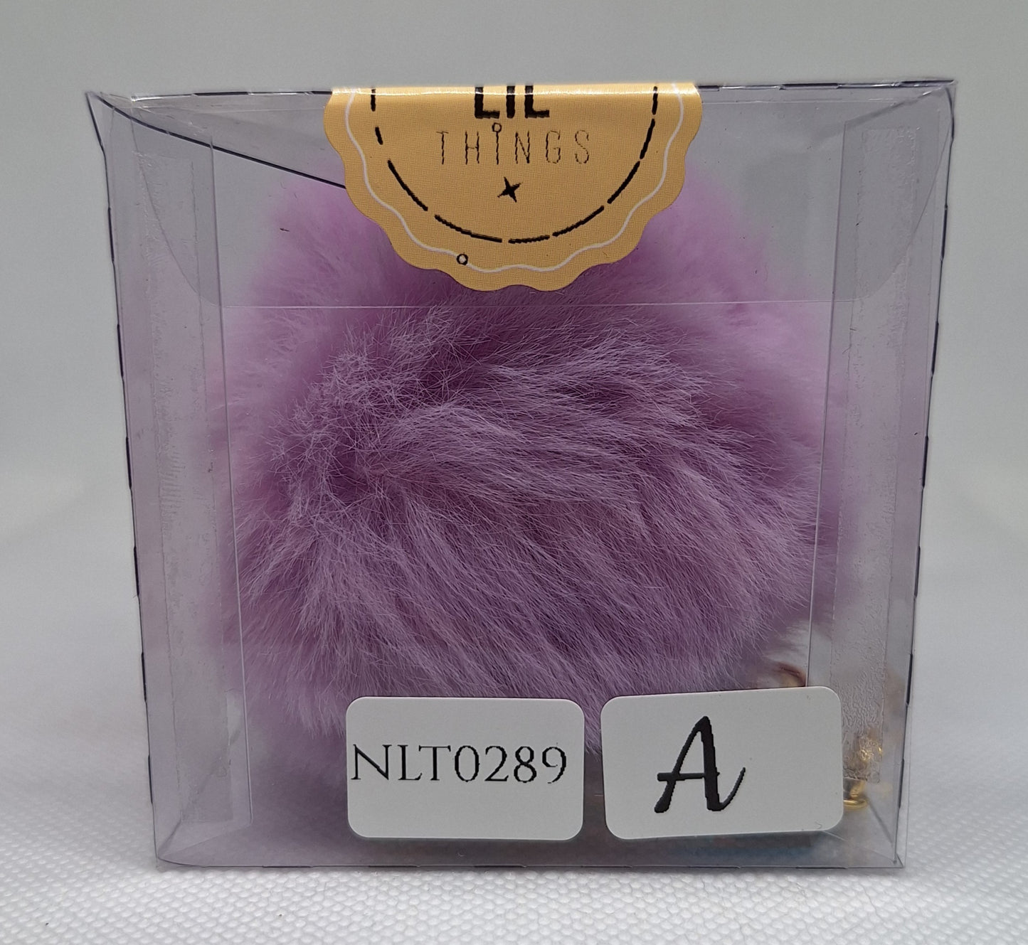 Custom Resin Letter Keychain With a Purple Pom Pom - A