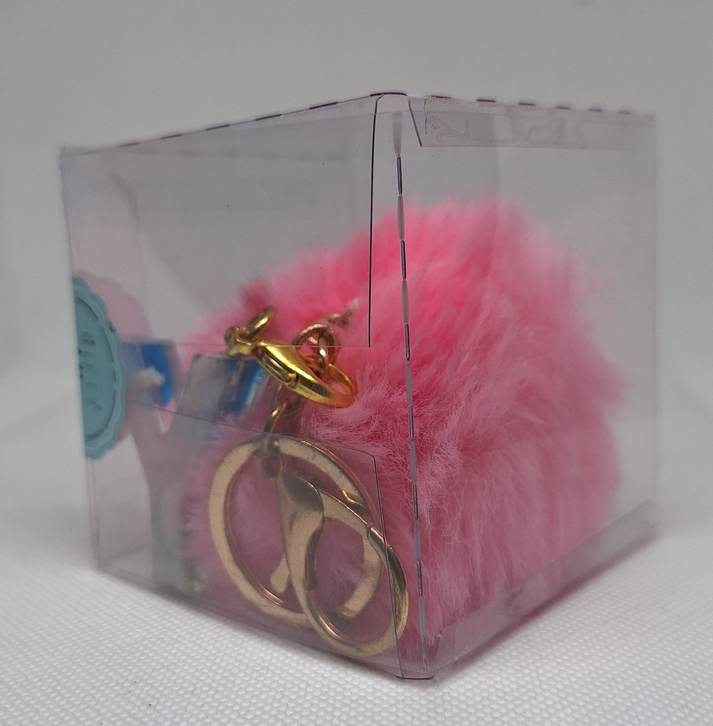 Custom Resin Letter Keychain With a Pink Pom Pom - Y