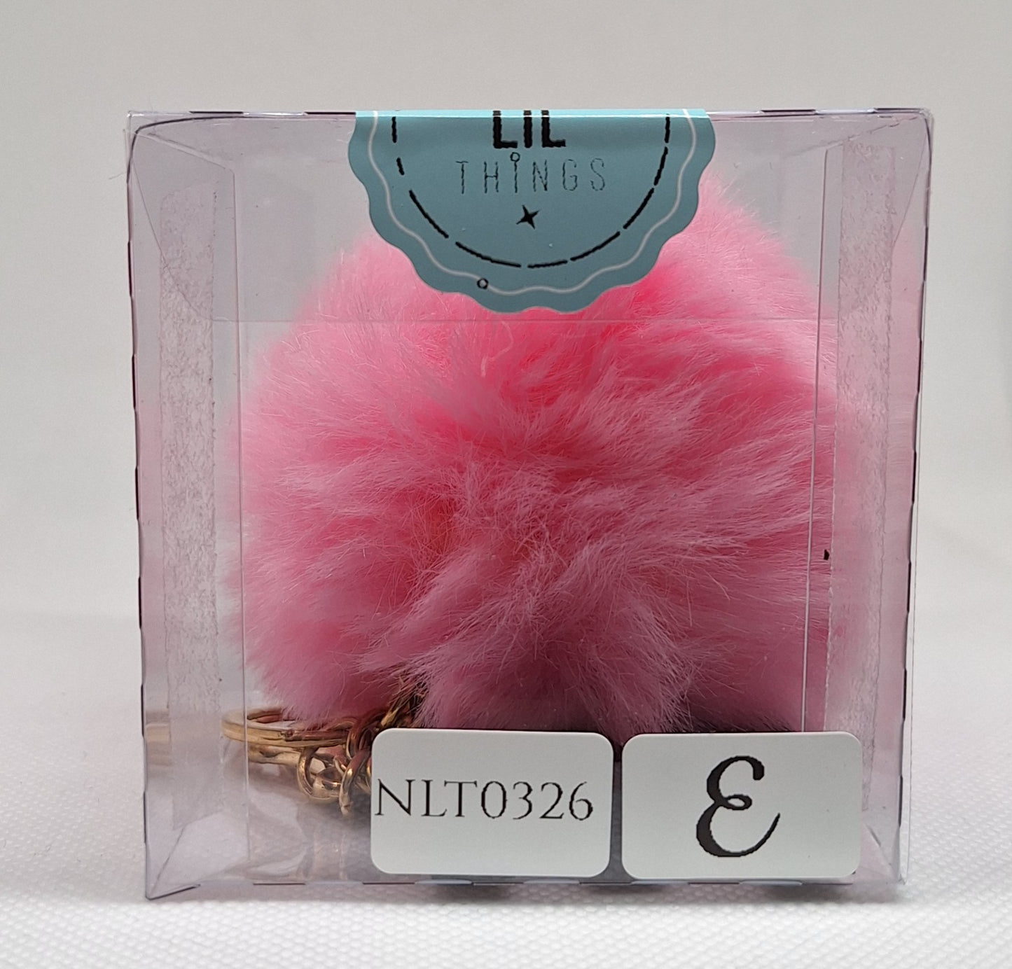 Custom Resin Letter Keychain With a Pink Pom Pom - E